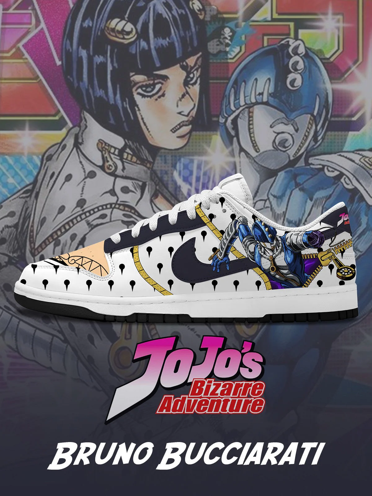 Bruno Bucciarati V.2 Custom Court-Low Sneakers Design Shoes DK