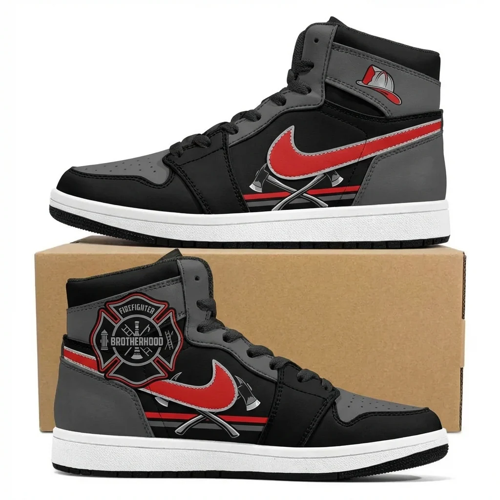 Firefighter Brotherhood Thin Red Line Design Shoes J1