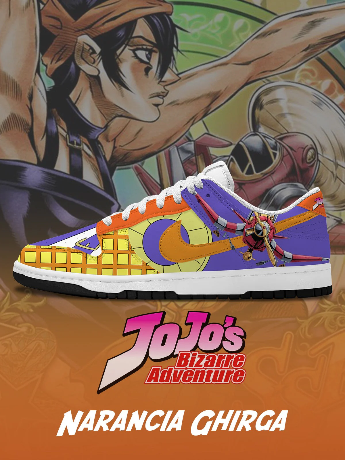 Narancia Ghirga V.2 Custom Court-Low Sneakers Design Shoes DK